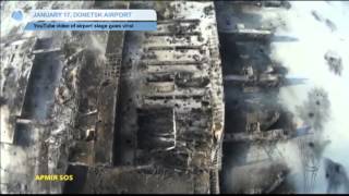 Donetsk Airport Drone Video Dramatic footage of devastated Ukrainian airport goes viral [upl. by Drolyag]