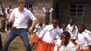 Prince Harry dances with children in Lesotho [upl. by Ramled]