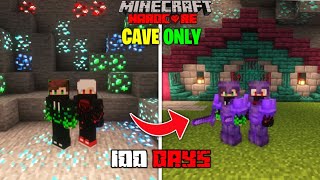 We Survived 100 Days In CAVE Only World In Minecraft Hardcore  Duo 100 Days [upl. by Bacchus]