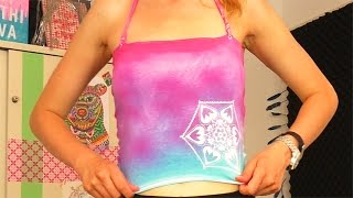 Aus ALT macht NEU  DIY Top aus einem alten TShirt selber machen  Batik Ombre färben Idee [upl. by Edlun811]