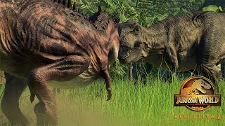 NEW TARBOSAURUS Camp Cretaceous VS REXY Jurassic Park  Jurassic World Evolution 2 [upl. by Verras978]