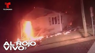 En video Explosión de una casa en donde seis bomberos combatían un incendio [upl. by Euh568]