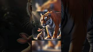 Rabbits and Tiger story rabbit tiger ai shorts story wildlife animals cheetah [upl. by Trevor875]