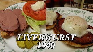 2 old ways to enjoy LIVERWURST from 1940  Liverwurst Sandwich amp Liverwurst with Poached Eggs 😀 [upl. by Enyalb]