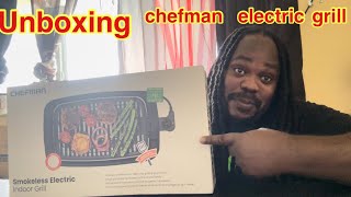 Unboxing Chefman smokeless indoor electric ￼ grill ￼￼ [upl. by Niwre]