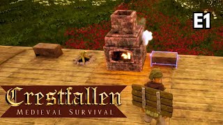 Crestfallen Medieval Survival  E1 First time playing this open world medieval RPG survival game [upl. by Sefton]