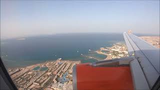 Landing at sunny Hurghada airport with view over the red sea  Easyjet A320 [upl. by Kippar]