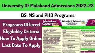 University of Malakand Admissions 2022  UOM Admission How to apply online [upl. by Sedberry]