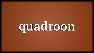 Quadroon Meaning [upl. by Felike]