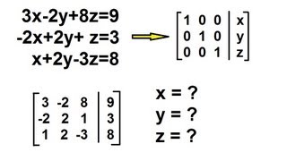 Algebra  Solving Simultaneous Linear Equations by GaussJordan Elimination 3 by 3 [upl. by Kovacev368]