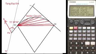 Replanteo de curva Espiral en Casio 5800p [upl. by Roswald]