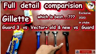 Gillette Guard 3 vs Gillette Vector plus vs Gillette Guard detail comparison [upl. by Ahcilef]