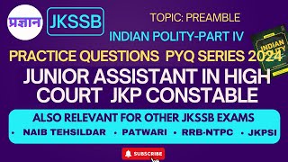 Sources of Indian Constitution  MCQ PYQ’s  Important Questions JUNIOR ASSISTANT CONSTABLE jkssb [upl. by Eugirne736]