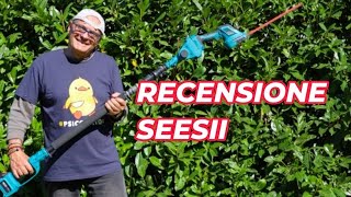 RECENSIONE TAGLIASIEPE TELESCOPICO SEESII A BATTERIA con accessori [upl. by Sirref]