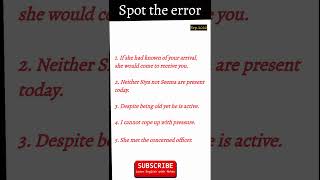 Spot the error  September 2020 Class 11  Learn English with Mohan shorts [upl. by Hnad]