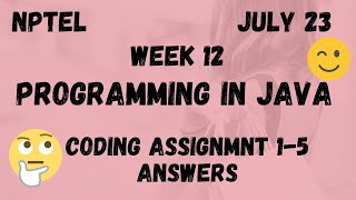 Week 12 Programming Assignments Java  NPTEL HanumansView [upl. by Timrek898]