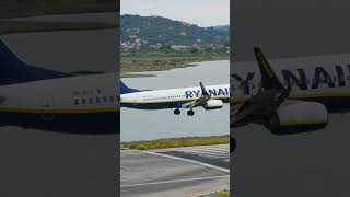 Plane landing on Corfu Island Greece shorts [upl. by Chandless]