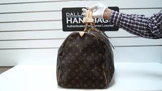 LOUIS VUITTON Keepall 55 Monogram Canvas Boston Bag REVIEW PREOWNED [upl. by Thorlie373]