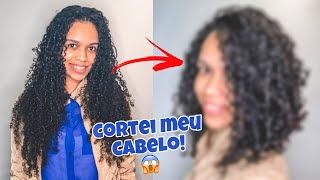 CORTEI MEU CABELO CURTO Chanel de bico cacheado ✂️❤️ [upl. by Norvan]