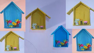 DIY cardboard craft Create adorable houseshaped wall decor [upl. by Ocihc161]