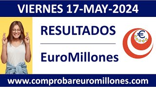 Resultado del sorteo EuroMillones del viernes 17 de mayo de 2024 [upl. by Thedrick336]