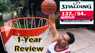 Spalding 54Inch Acrylic Basketball Hoop 1Year Review [upl. by Ettenrahc]