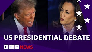 Key moments from Donald Trump and Kamala Harriss US presidential debate  BBCNews [upl. by Nitsyrk]