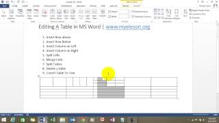 Learn How To Edit Table In MS Word [upl. by Arehahs]