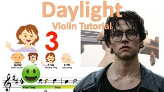 David Kushner  Daylight sheet music and easy violin tutorial [upl. by Akemehc42]