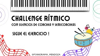 Ejercicio rítmico con corcheas silencio de corchea y semicorcheas 🎶 piano ritmos ritmica fyp [upl. by Aetnuahs]