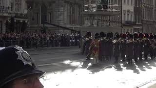 Remembrance Sunday 2018 arrival of the Guards Bands [upl. by Bocaj471]