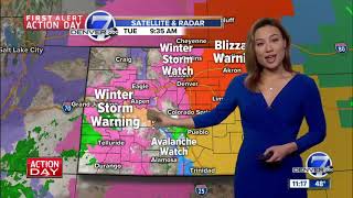 Blizzard warnings issued for Denver northeast Colorado for Wednesday storm [upl. by Kali]