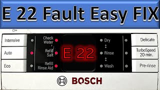 E 22 Fault Dishwasher Bosch Neff Siemens  Quick amp Easy FIX [upl. by Roselani]