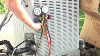 How to install and bleed the air conditioner gauge set [upl. by Tiffy]