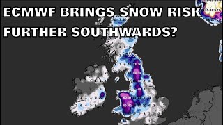 ECMWF Brings Snow Risk Further Southwards 4th February 2024 [upl. by Narcis]