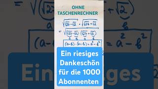 OHNE TASCHENRECHNER youtubeshorts 1000subscribers mathematik [upl. by Laehcym]