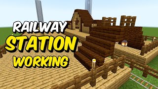 WORKING RAILWAY STATION BUILD IN MINECRAFT buildchallenge trending [upl. by Hazeghi]