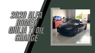 2020 Alfa Romeo Giulia TI Oil Change [upl. by Ric]