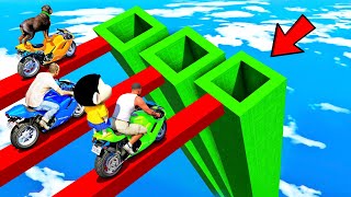 SHINCHAN AND FRANKLIN TRIED THE IMPOSSIBLE MASSIVE HOLE TUNNEL PARKOUR CHALLENGE GTA 5 [upl. by Allison]