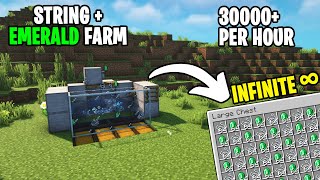 Easy AUTOMATIC String  Emerald Farm in Minecraft 120 [upl. by Dunning517]