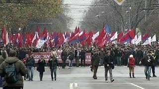 Moldavia in piazza a Chisinau per dire no allEuropa [upl. by Hueston]