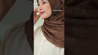 Wulang Narawangsa Hijab Segi Empat Archaica Classic Brown hijabtutorial hijab hijabmodern [upl. by Dumm]