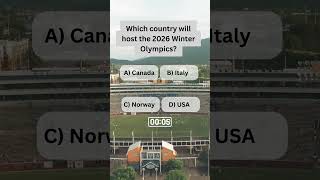 Which country will host the 2026 Winter Olympics shorts sportsquiz olympics country quiz iq [upl. by Ayisan]