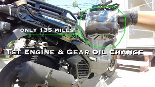 Tank 200 Scooter 1st Engine amp Gear Oil Change  168 GY6 Vitacci [upl. by Ellah]