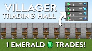 EASIEST Villager Trading Hall in Minecraft 121  ALL TRADES 1 EMERALD [upl. by Nele599]