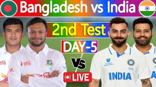 LIVE Bangladesh vs India 2nd test score  Live Cricket Match Today  Ban vs Ind live  5th Day [upl. by Ima]