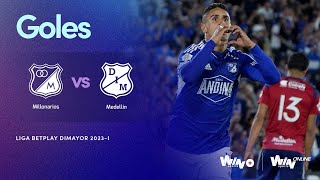 Millonarios vs Medellín goles  Liga BetPlay Dimayor 2023I  Cuadrangulares  Fecha 6 [upl. by Austina]