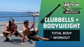 Clubbells amp Bodyweight Total Body Workout [upl. by Uamak]