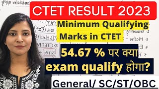 CTET Minimum Qualifying marks CTET marks  ctet result update minimum marks in CTET for scStobc [upl. by Eenar]