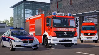 Emergency Call 112  Rothenburg Police and Firefighter First Responding 4K [upl. by Sera]